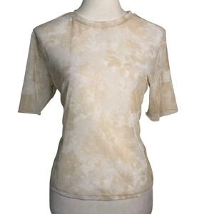 Sheer Mesh Tie Dye Watercolor Tee Shirt XL Artsy Pastel Layering Angelcore